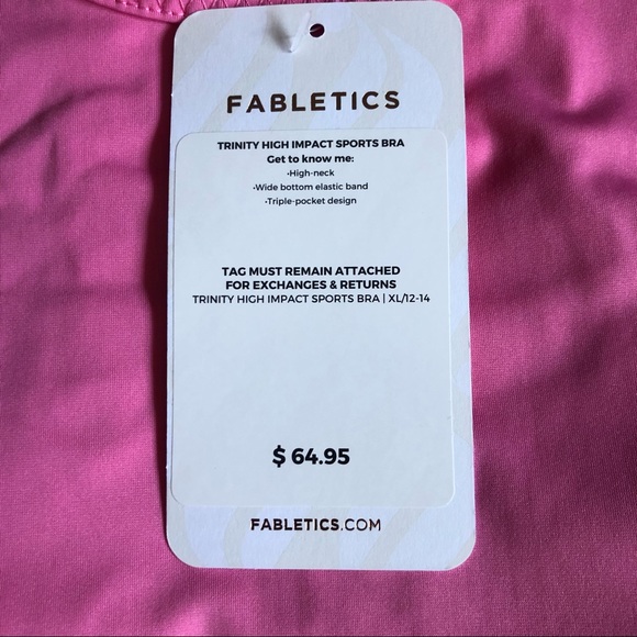 FABLETICS Trinity High Impact Sports Bra in Pink Rouge - Picture 9 of 11